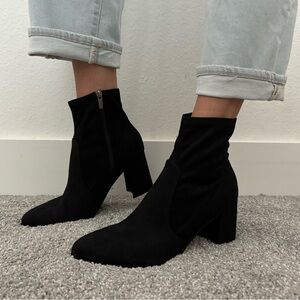 NIB Marc Fisher faux suede heeled ankle booties, sz 8.5